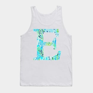 The Letter E Aqua Multicolor Design Tank Top